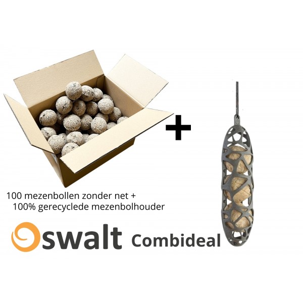 Mezenbol Zonder Net - 100 stuks | Met 100% gerecyclede mezenbolhouder