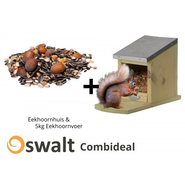 Combideal: Eekhoornhuis + 5kg Eekhoornvoer 