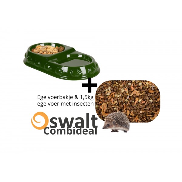 Combideal: Egelvoederbakje + 1,5kg Egelvoer met insecten Combideal: Egelvoederbakje + 1,5kg Egelvoer met insecten
